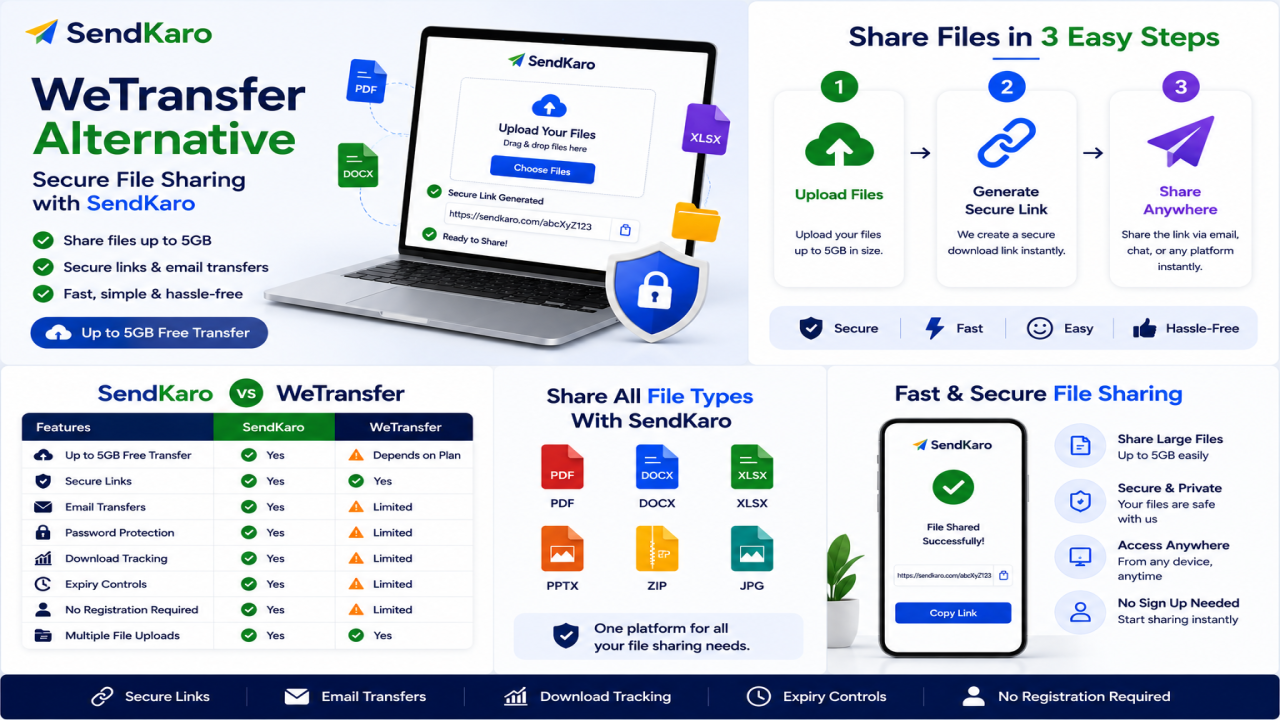 WeTransfer Alternative | Secure File Sharing with SendKaro