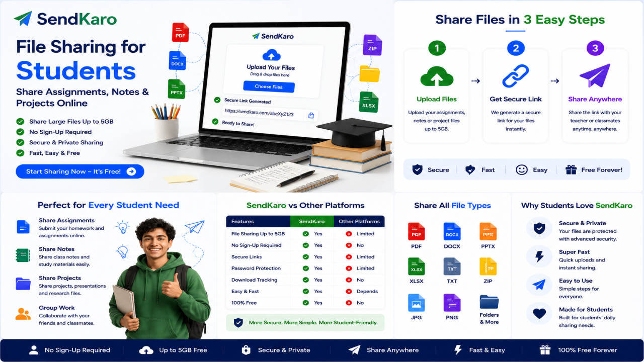 File Sharing for Students | Share Assignments, Notes & Projects Online