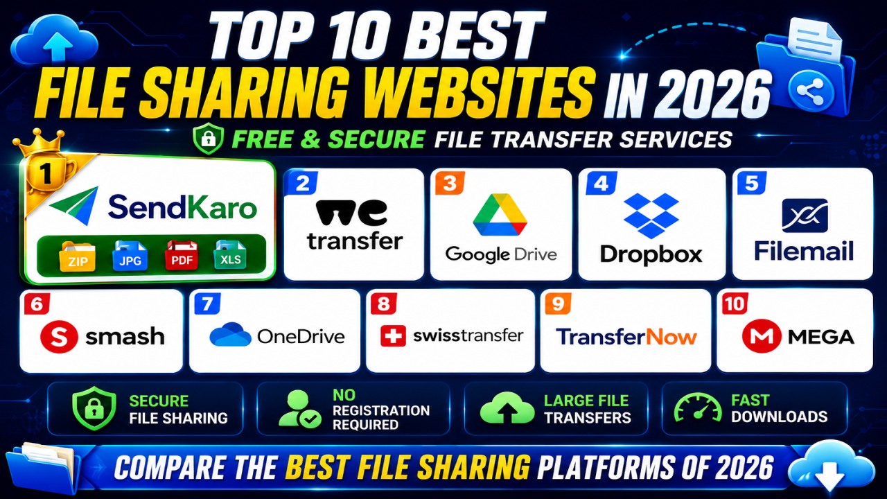 Top 10 Best File Sharing Websites in 2026 | Free & Secure File Transfer Services