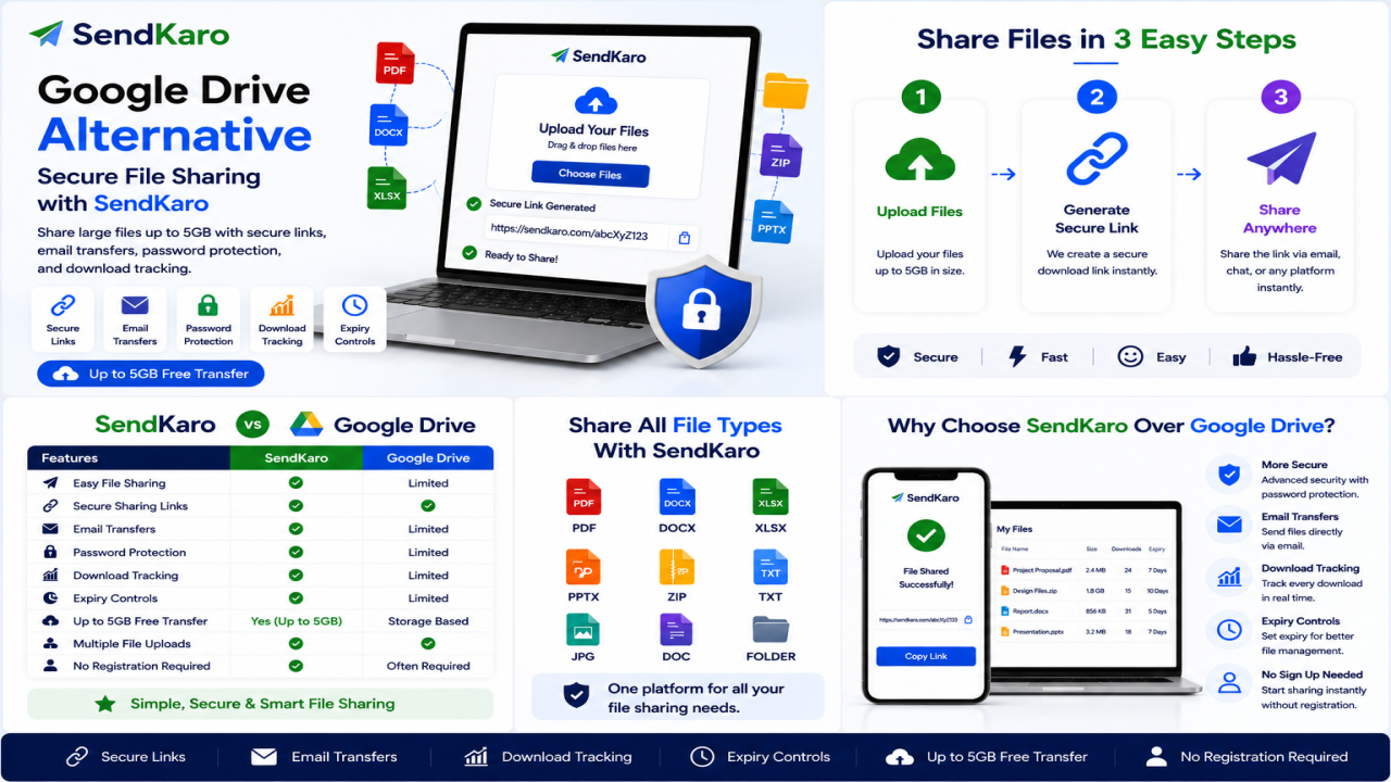 Google Drive Alternative | Secure File Sharing with SendKaro